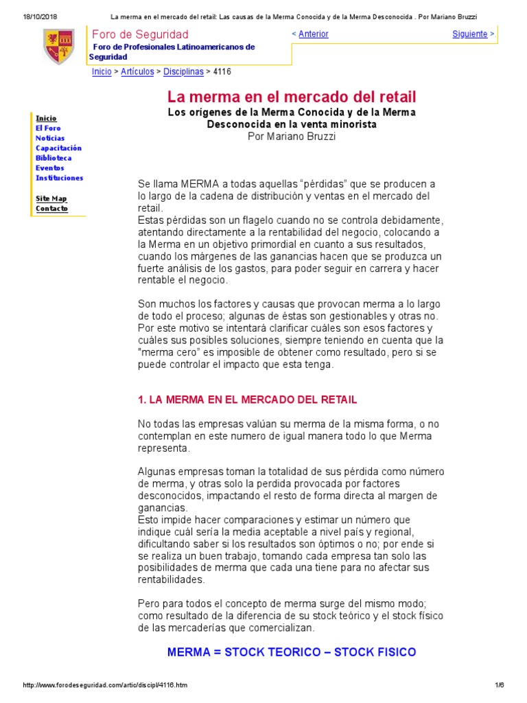 La Merma en El Mercado Del Retail - Las Causas de La Merma Conocida y ...