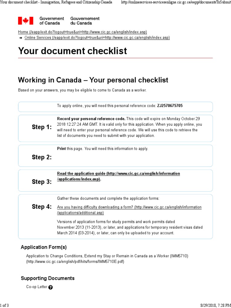 Your Document Checklist Immigration, Refugees and Citizenship Canada