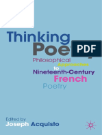 Thinking Poetry - Philosophical Approaches to Nineteenth Century French Poetry