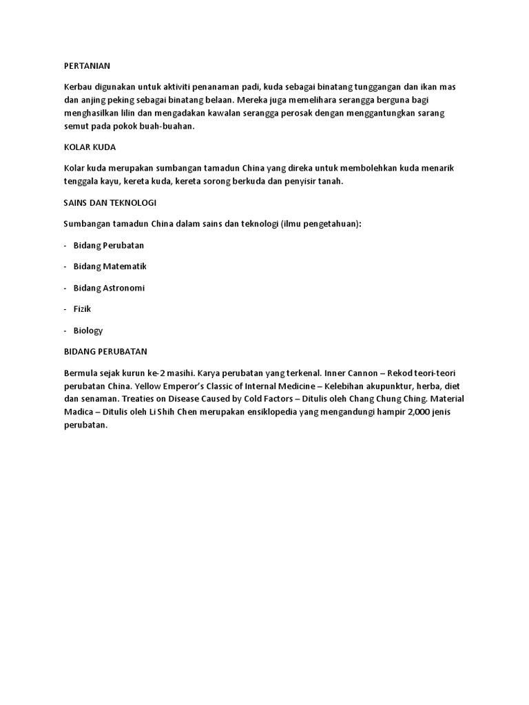 Pertanian Tamadun China Pdf