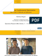 Multiobjective Combinatorial Optimization Methods and Applications
