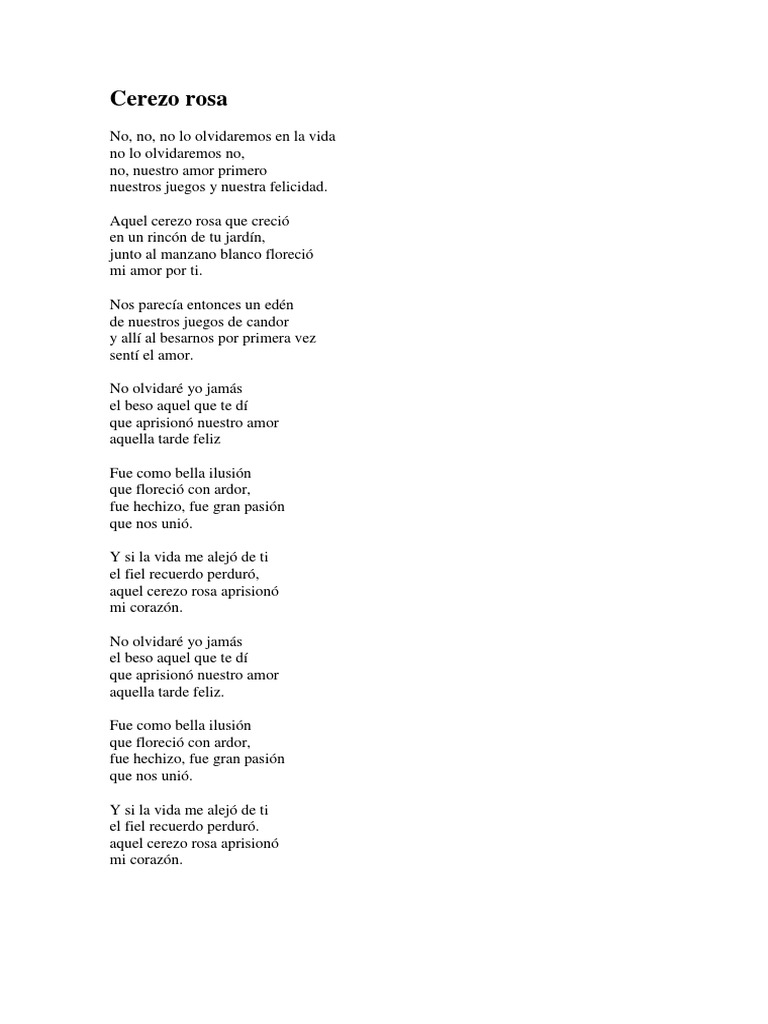 Letra Cerezo Rosa PDF | PDF