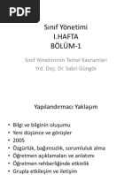 Sınıf Yönetimi I.HAFTA BÖLÜM-1. Sınıf Yönetiminin Temel Kavramları Yrd. Doç. Dr. Sabri Güngör PDF