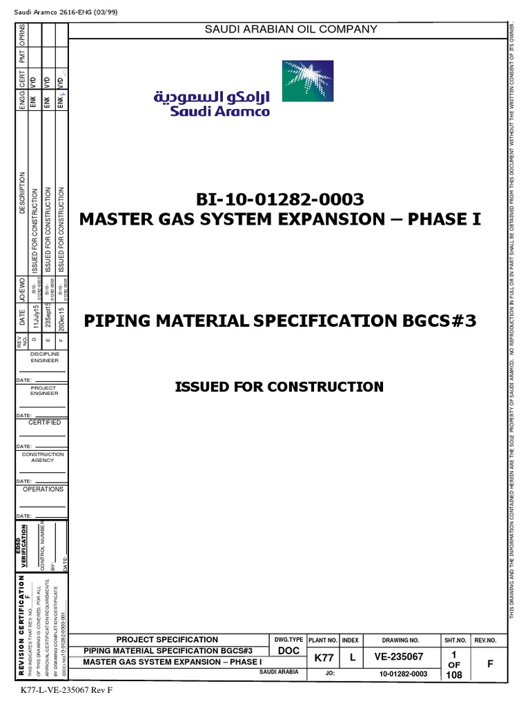 Piping Material Specification PDF Electrical Engineering