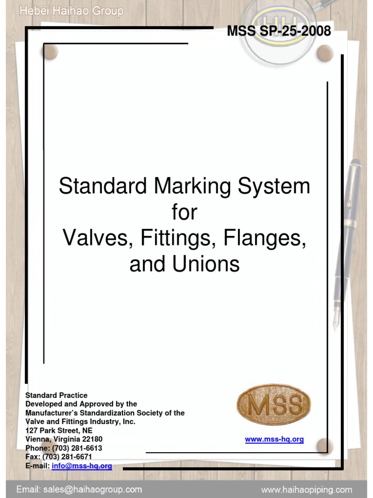 Standard Marking System For Valves Fittings Flanges and Unions PDF ...