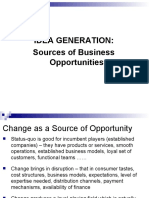 Idea Generation: Sources of Business Opportunities