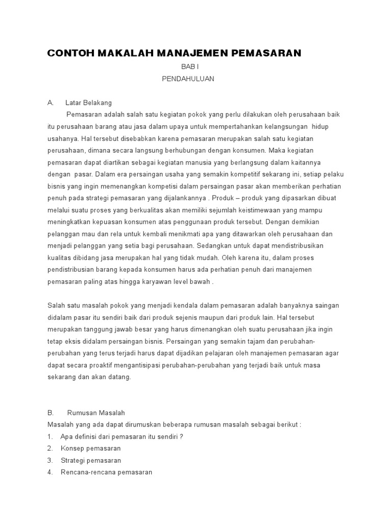 Makalah Manajemen Pemasaran Docx