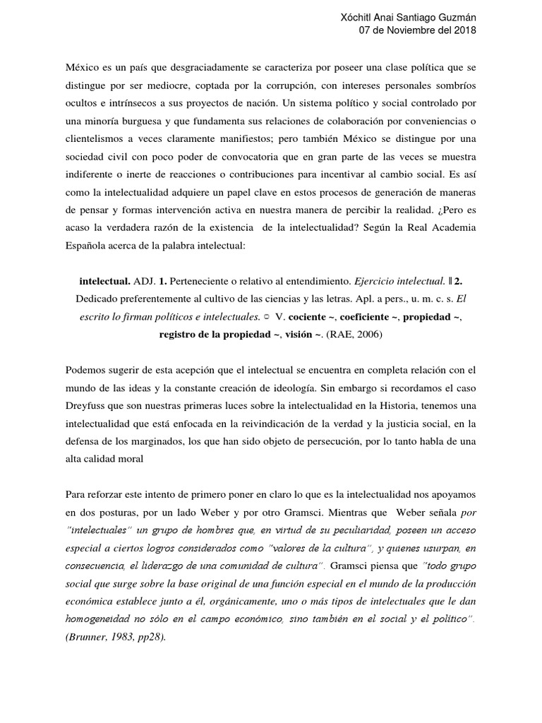El papel de los intelectuales en México | PDF | Intelectual | Verdad