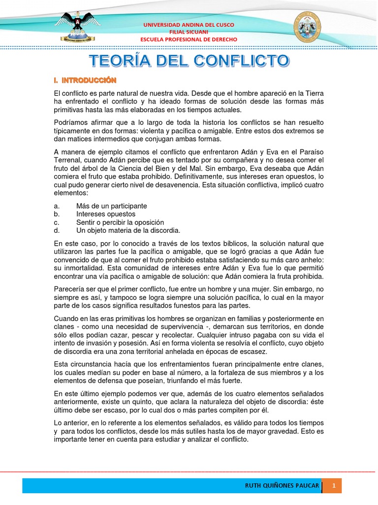 Teoría Del Conflicto Social PDF Conflicto (proceso) Las emociones
