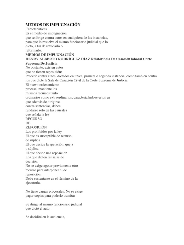 Medios de Impugnación en el Proceso Judicial | PDF | Apelación ...