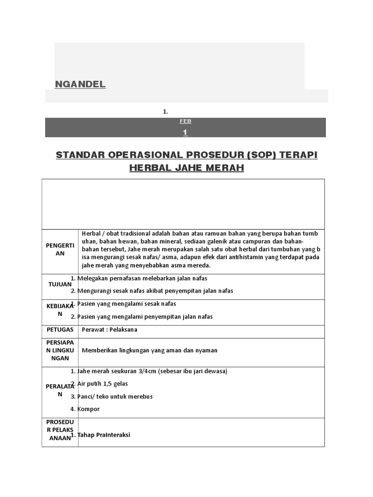 Sop Obat Herbal