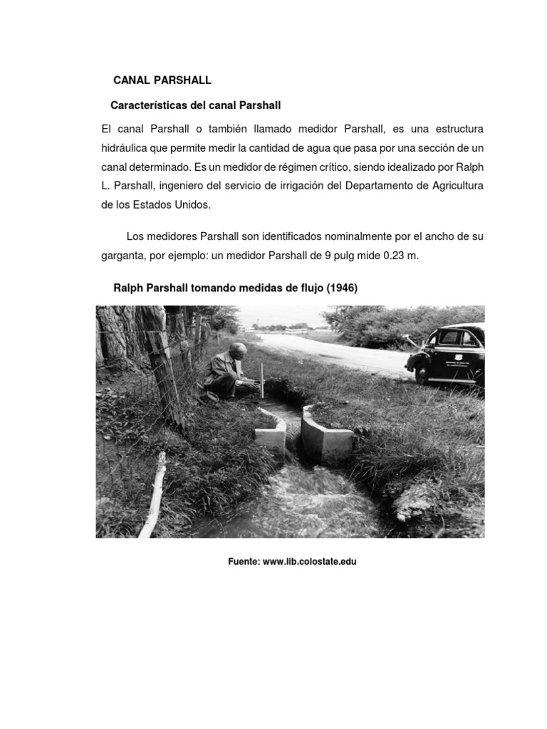 Canal Parshall PDF Canal Hormigón