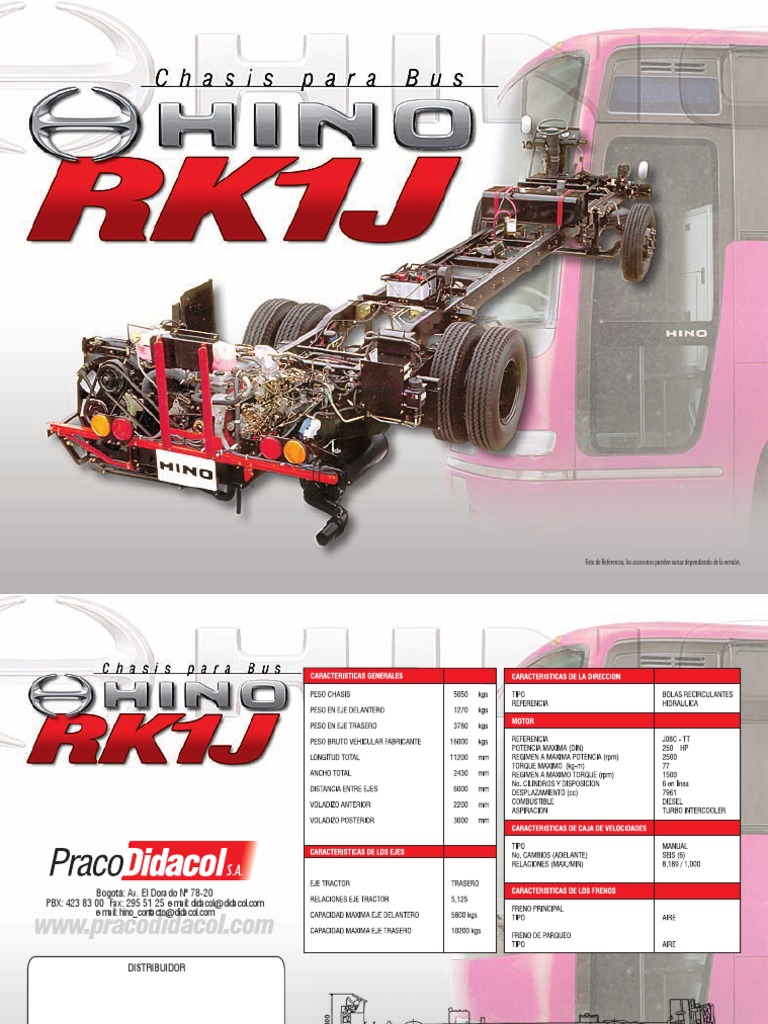 Hino RK1J: Características y Especificaciones | PDF | Derecho | Tecnología