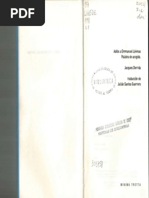 Seminario Deconstruccion Derrida Levinas Y Otros