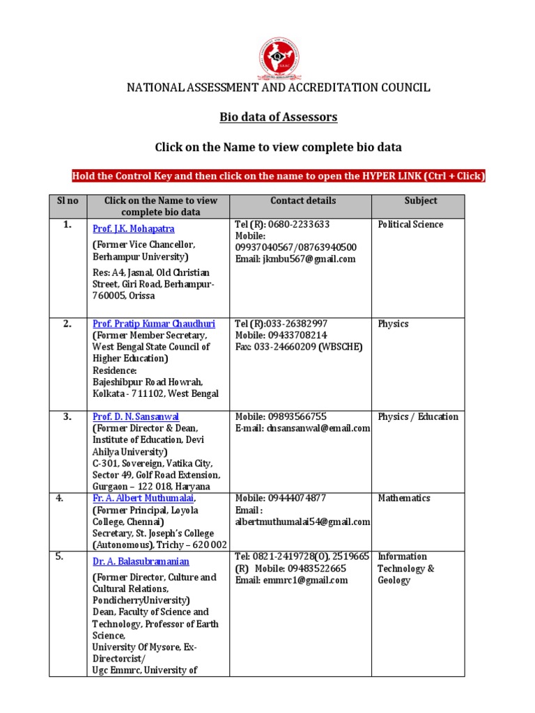 Assessors List June 2017 PDF