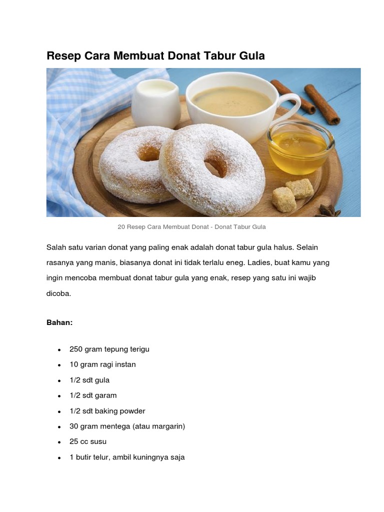Resep Cara Membuat Donat Tabur Gula Pdf