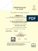 Certificat OHSAS18001 - Romana
