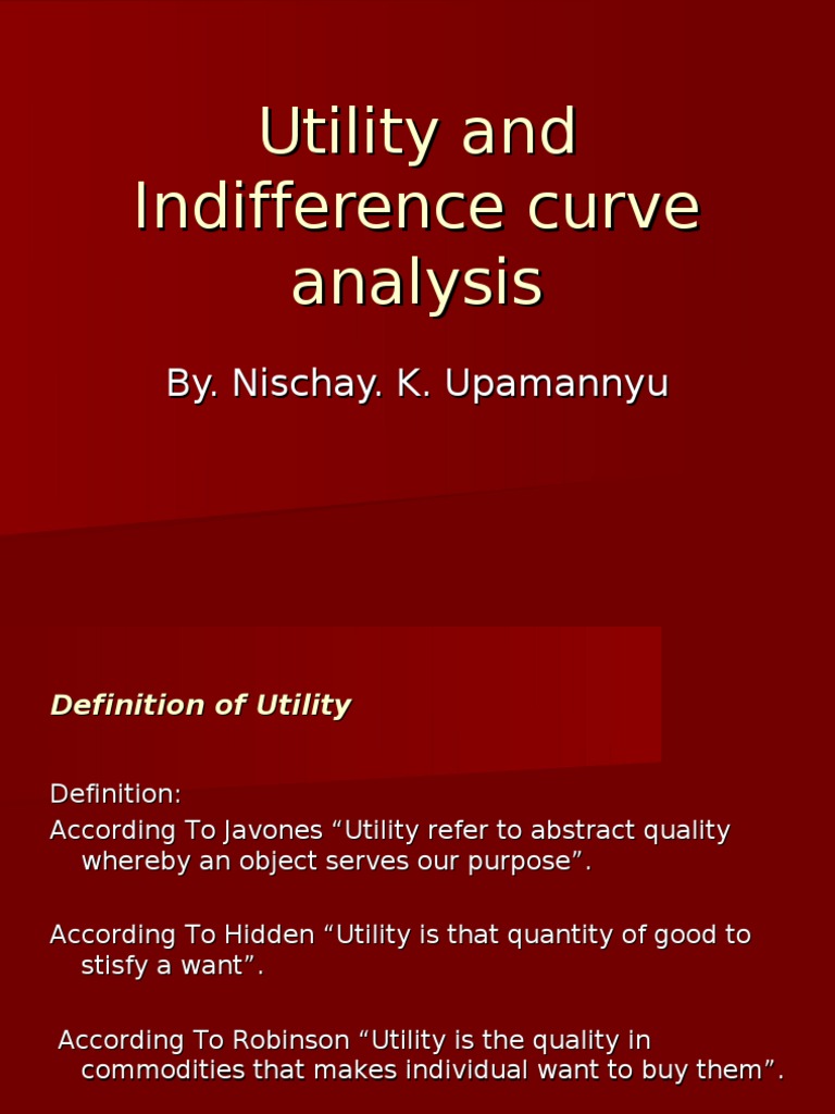 Utility and Indifference Curve Analysis | PDF | Utility | Economic ...
