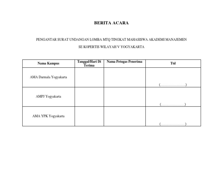 Berita Acara