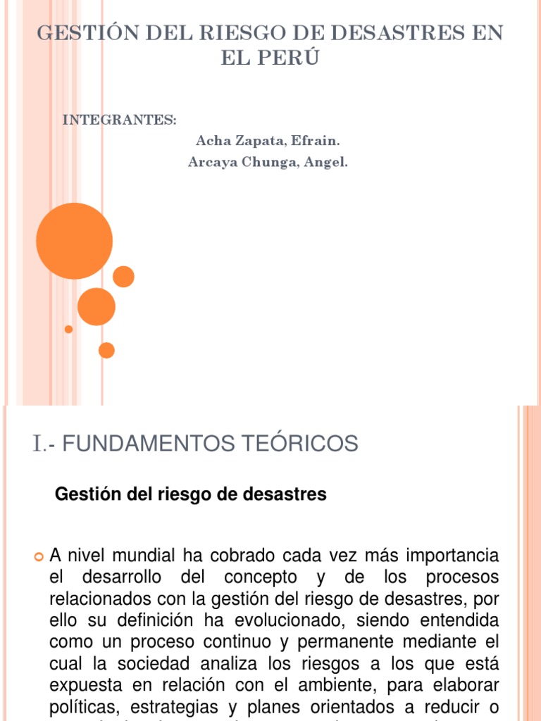 Gestión Del Riesgo de Desastres en El Perú | PDF | Planificación ...