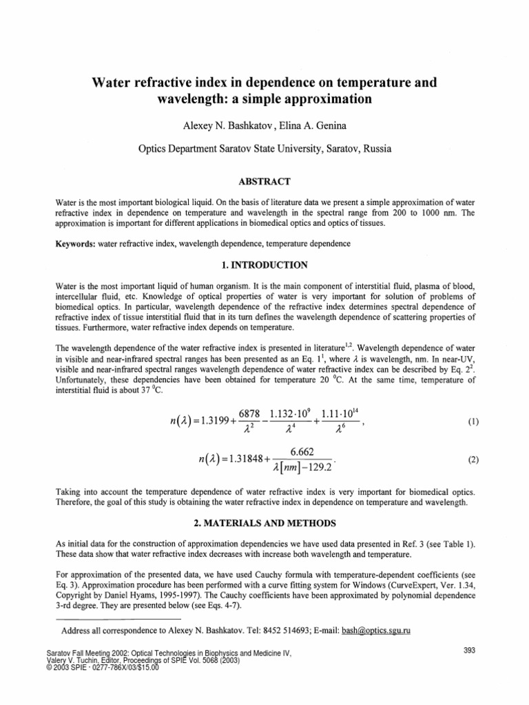Refractive Index PDF Refractive Index Refraction