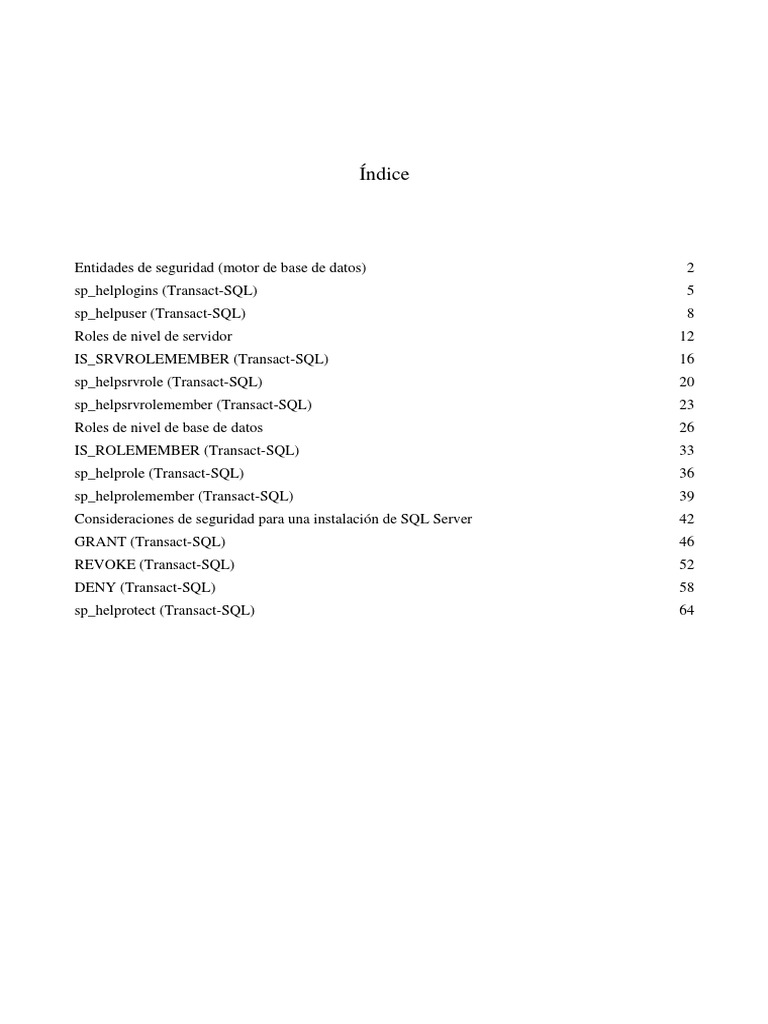 Seguridad y Roles en SQL Server | PDF | Servidor SQL de Microsoft ...