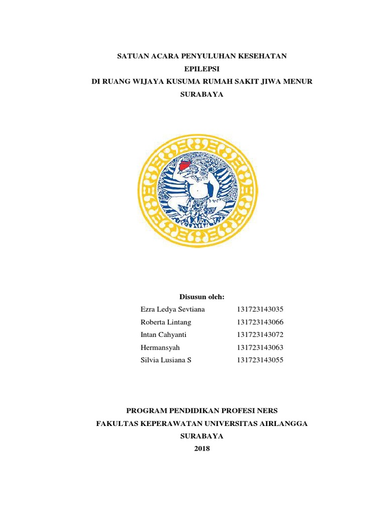 Satuan Acara Penyuluhan Kesehatan Epilepsi Di Ruang Wijaya Satuan Acara Penyuluhan Kesehatan Epilepsi Di Ruang Wijaya