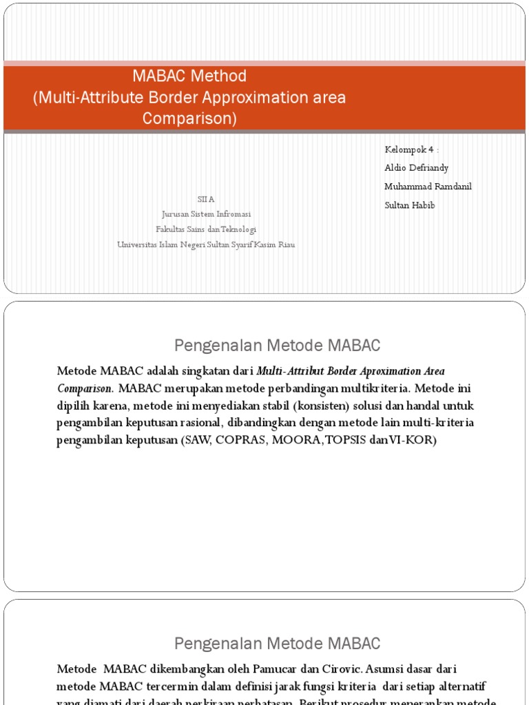 Metode MABAC untuk Penentuan Cafe Terbaik | PDF