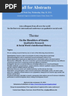 Download Call for Abstracts Social Work Day International Congress on Qualitative Inquiry 2011 by Jane Gilgun SN39276181 doc pdf