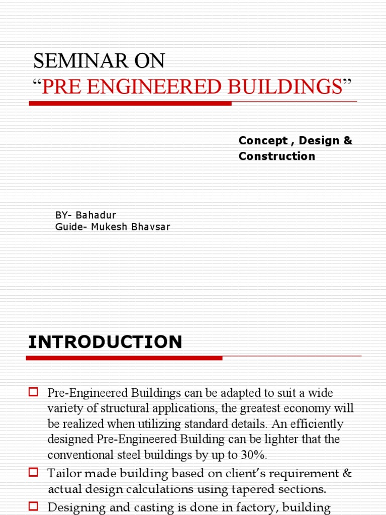 Pre-Engineered Buildings Overview | PDF | Framing (Construction ...
