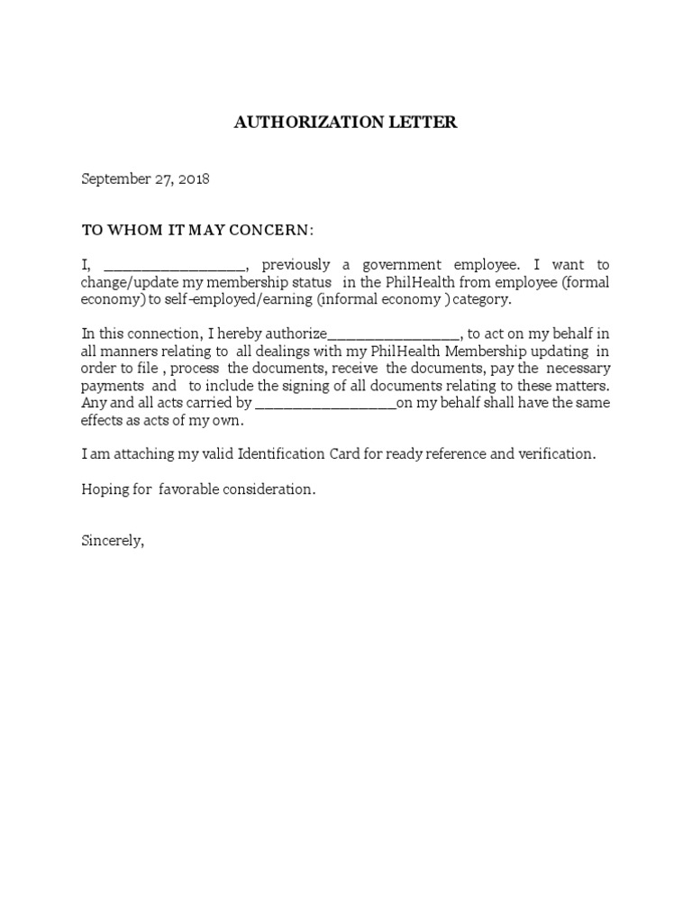 Authorization Letter | Government | Politics