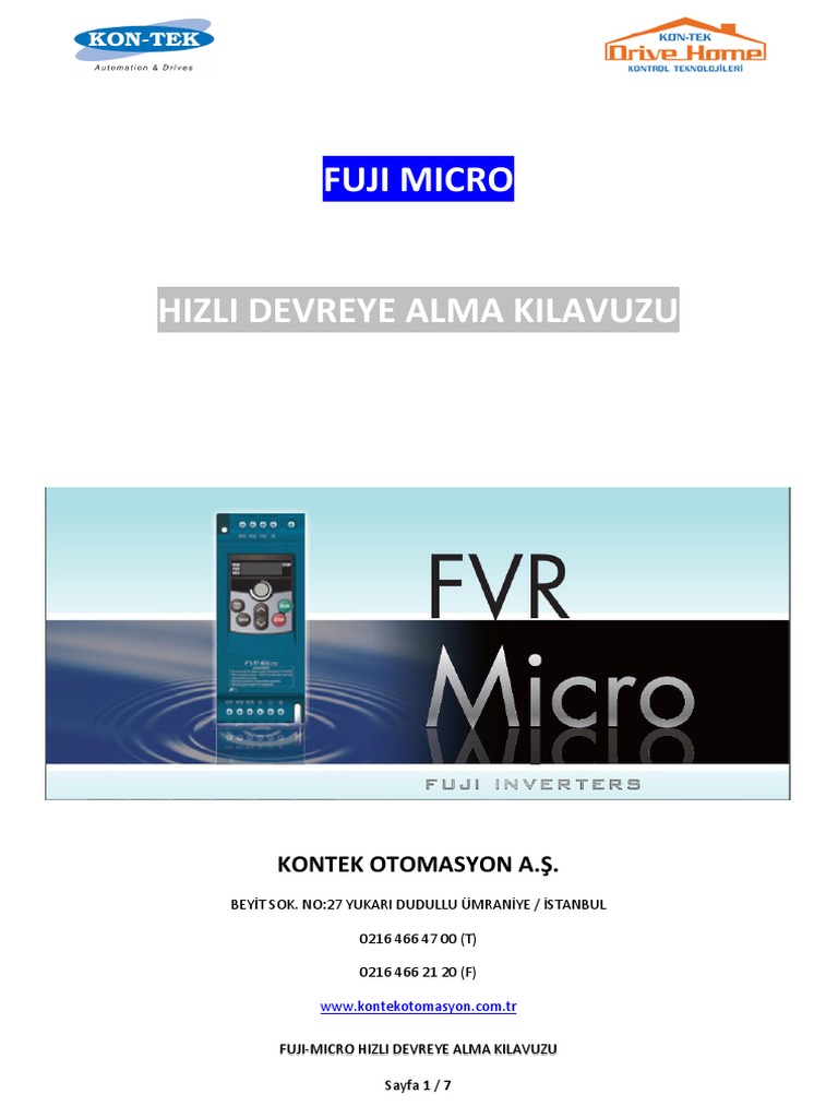 FVR Micro Hizli Devreye Alma Kilavuzu | PDF