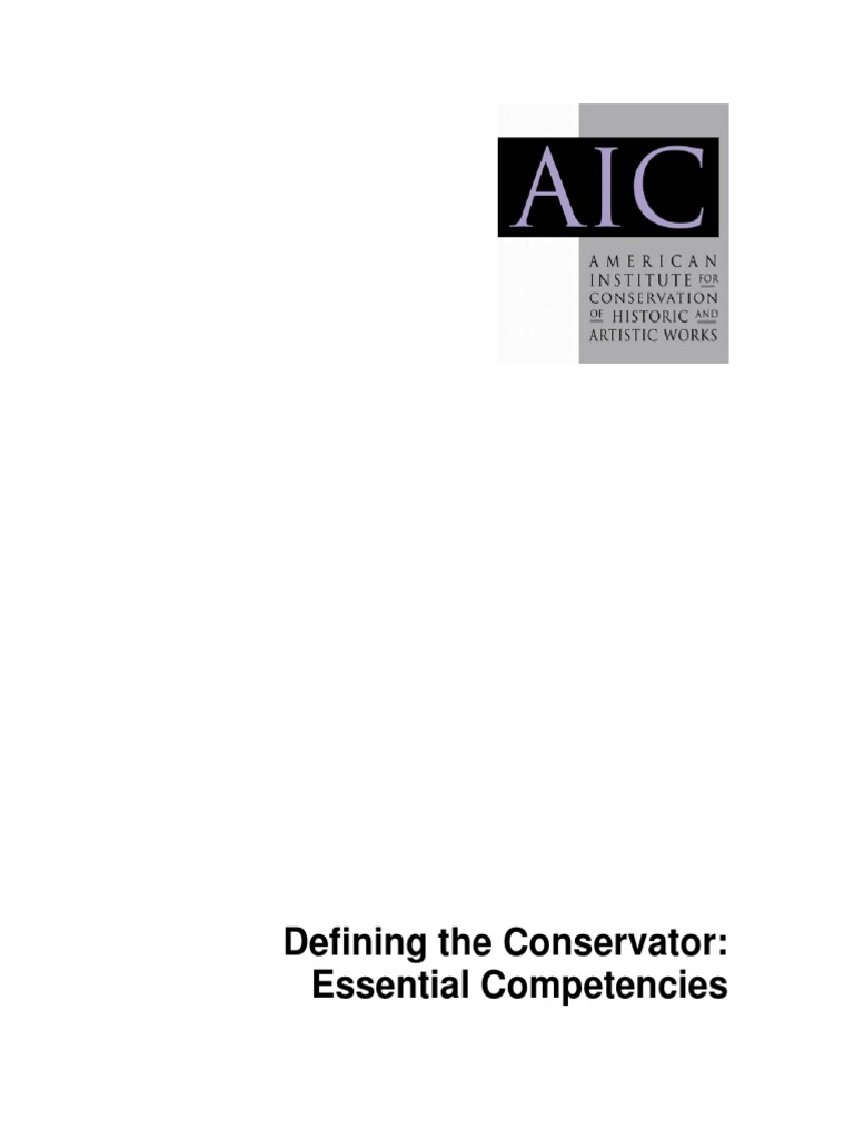 Defining Conservator AIC PDF Preservation (Library And Archival