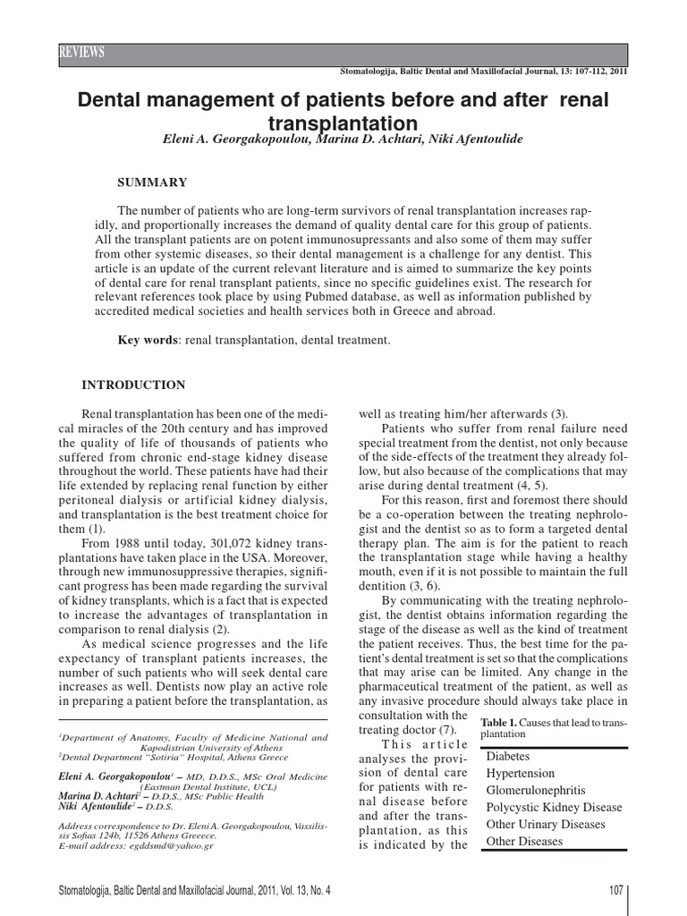 dental management after renal transplant.pdf Renal Function Nephrology