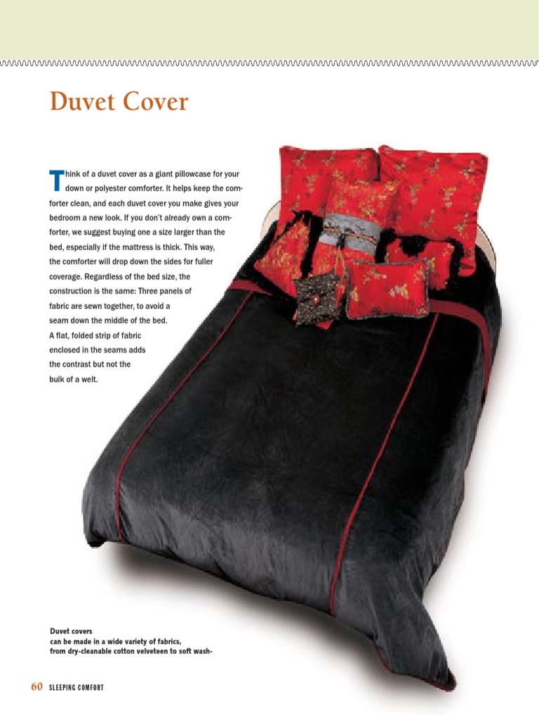 Duvet Cover Sewing Instructions PDF Seam (Sewing) Sewing