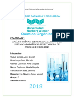 Análisis Químico Elemental Cualitativo de Sustancias Orgánicas: Investigación de Carbono e Hidrogeno