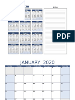 2020 Calendar