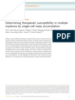 Determining Therapeutic Susceptibility in Multiple Myeloma by Single-Cell Mass Accumulation