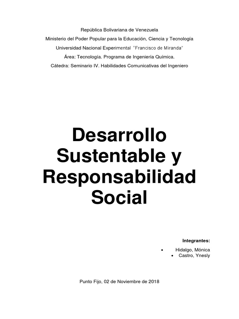 Desarrollo Sustentable Y Responsabilidad Social Descargar Gratis Pdf