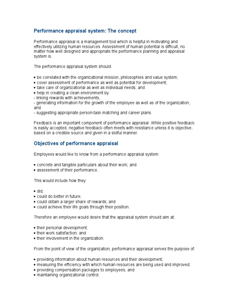 Performance Appraisal System | PDF | Performance Appraisal ...