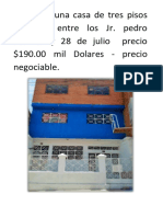 Venta de Una Casa de Tres Pisos Ubicados Entre Los Jr