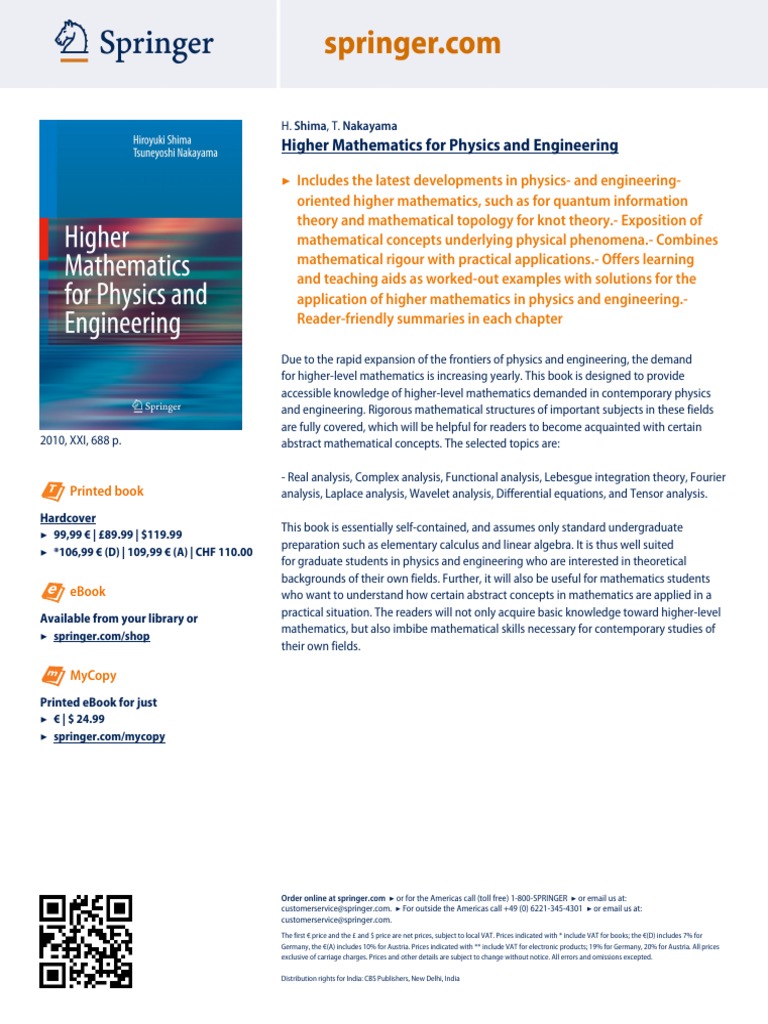 Higher Mathematics For Physics and Engineering: Printed Book | PDF ...