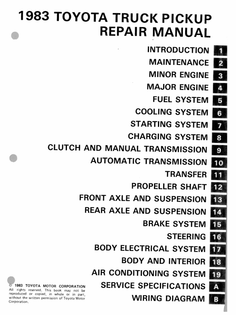 1983 toyota pickup fsm