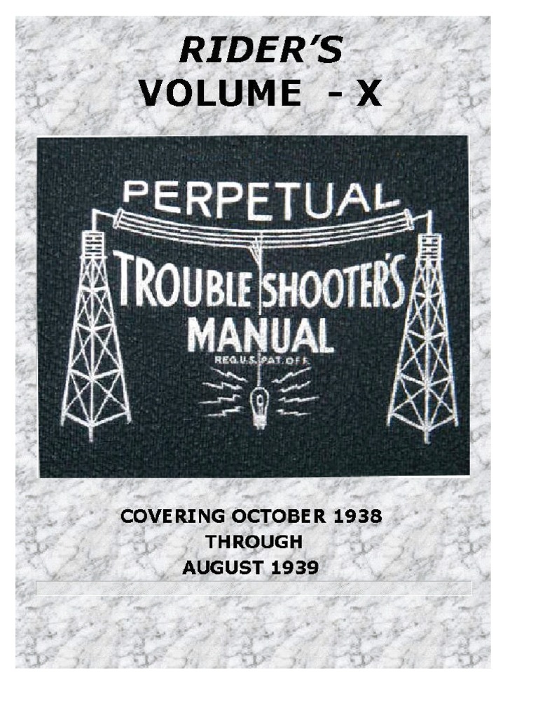 Xnxn Sil Bnd Com - Perpetual Troubleshooter's Manual - Vol 10 (1938-1939) - John F. Rider | PDF