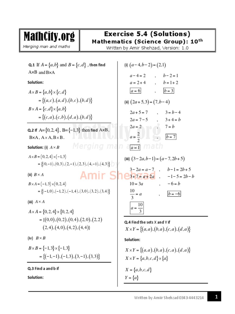 Important Notes of 10th Class Math Exercise 5.4 | Educational
