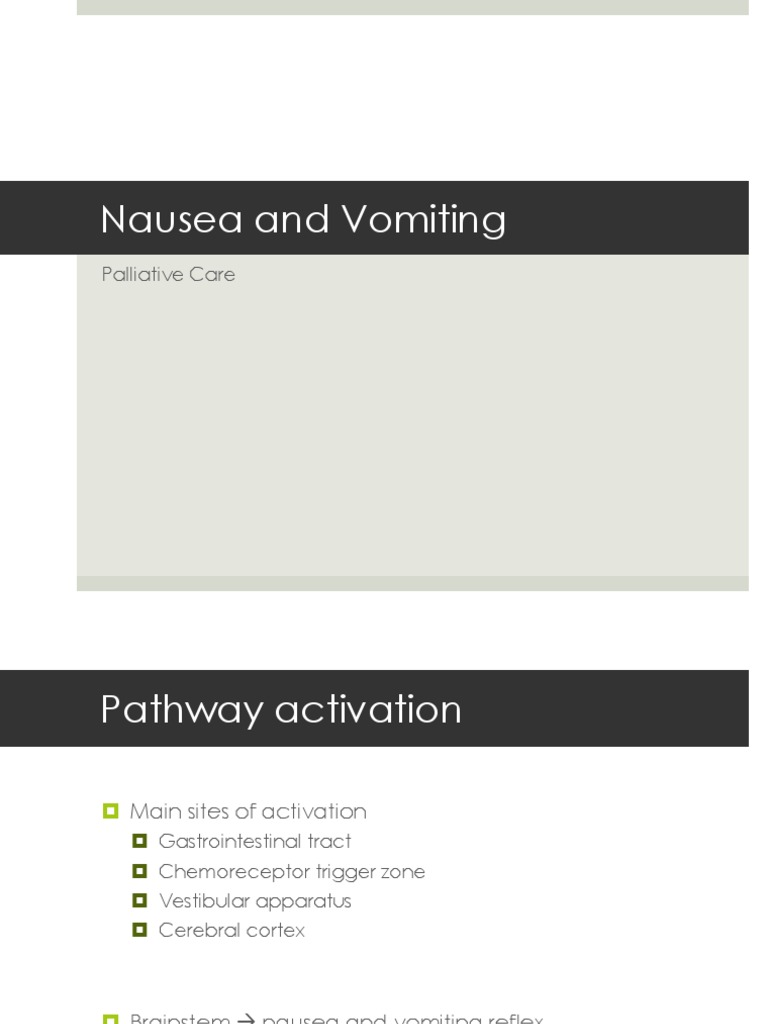Nausea and Vomiting Management Guide | PDF