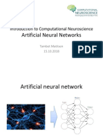 Artificial Neural Networks: Introduction To Computational Neuroscience