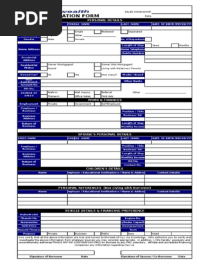 Credit Application Form Hyundai