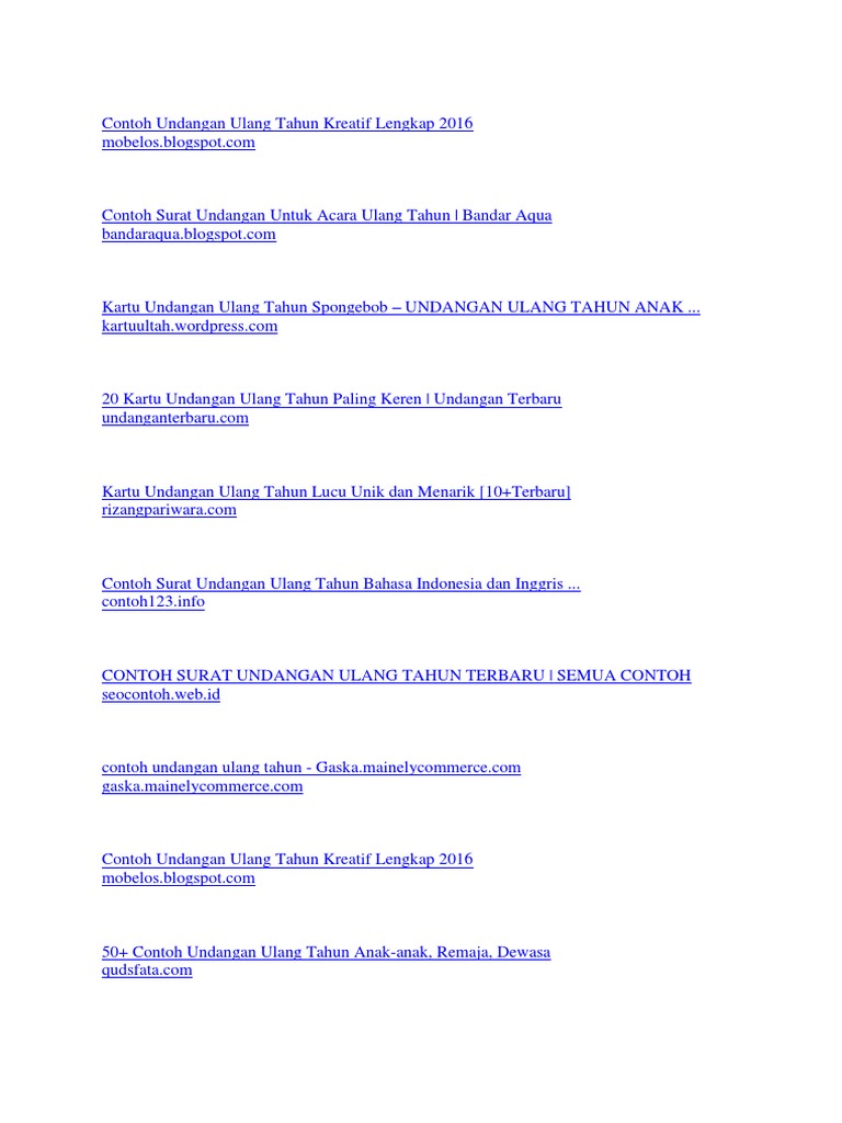 Model Undangan Ulang Tahun Dewasa  Kata Kata Mutiara