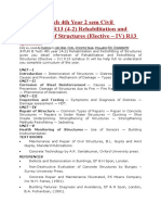 JNTUH B.Tech 4th Year 2 Sem Civil Engineering R13 (4-2) Rehabilitation and Retrofitting of Structures (Elective - IV) R13 Syllabus